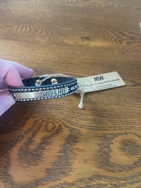 Wild & Free Black Leather Bracelet by MW